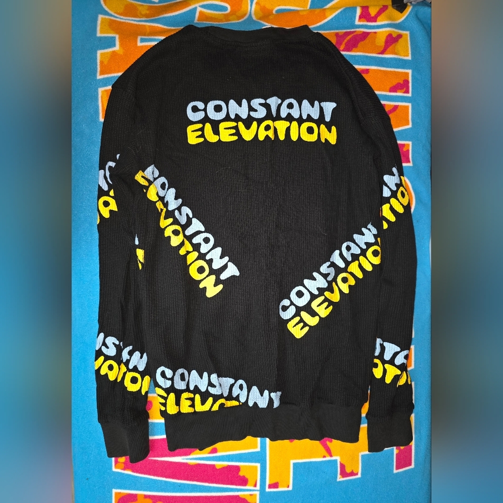 Constant Elevation Graphic Sweatshirt - Black with Yellow & Light Blue